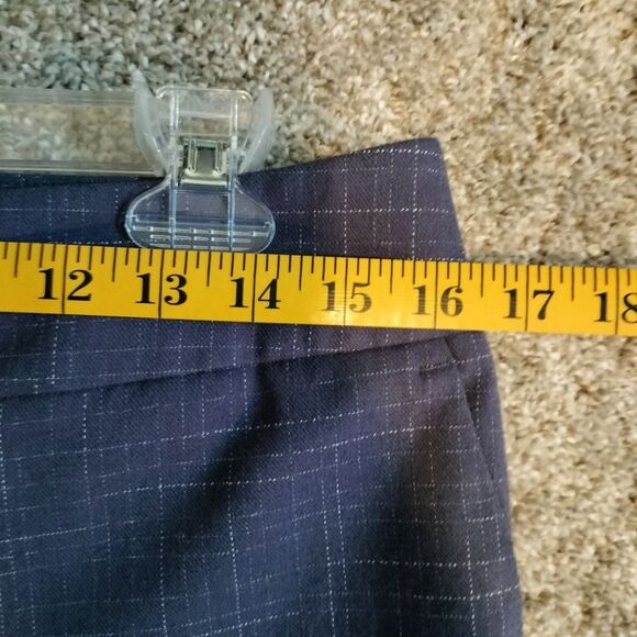 Ann Taylor Blue The High Rise Trouser Pant Crosshatch Sz 8P - Picture 8 of 9